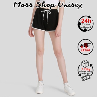 Mossshopunisex 白色邊框女式運動短褲