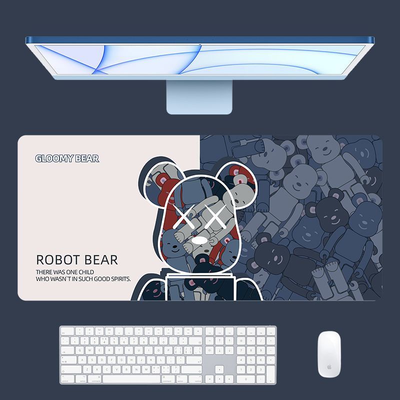 積木熊個性滑鼠墊超大男生女生電腦筆記本鍵盤遊戲電競暴力熊桌墊
