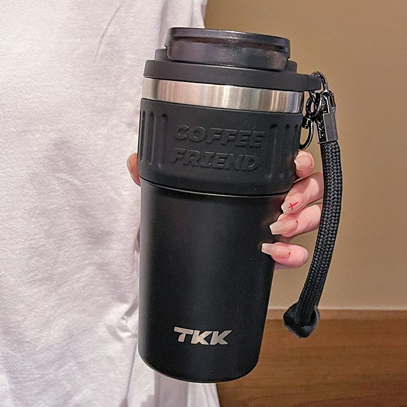 TKK保溫杯2023新款水杯男款咖啡杯子男士辦公便攜不鏽鋼保溫水壺