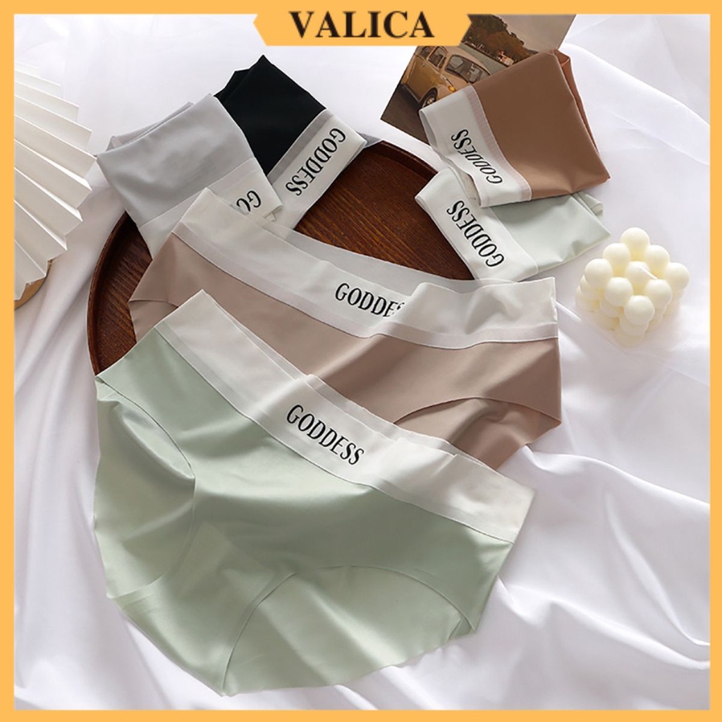 中腰帶圖案女式內衣 - VALCA L563 防盜邊無縫內褲