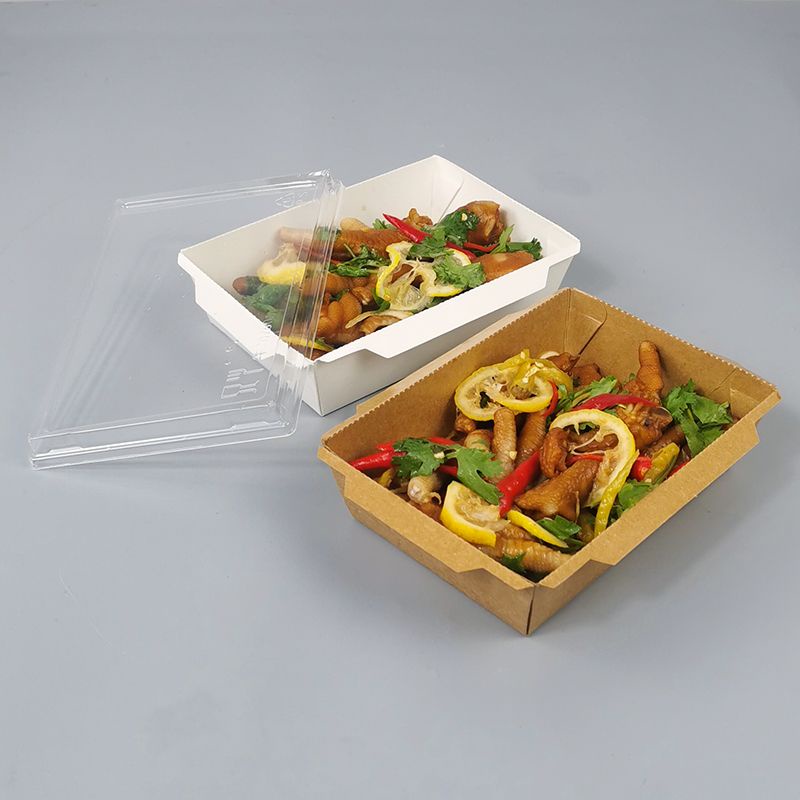 【現貨】一次性牛皮紙餐盒方形環保飯盒快餐盒外賣打包盒長方形便當盒紙盒