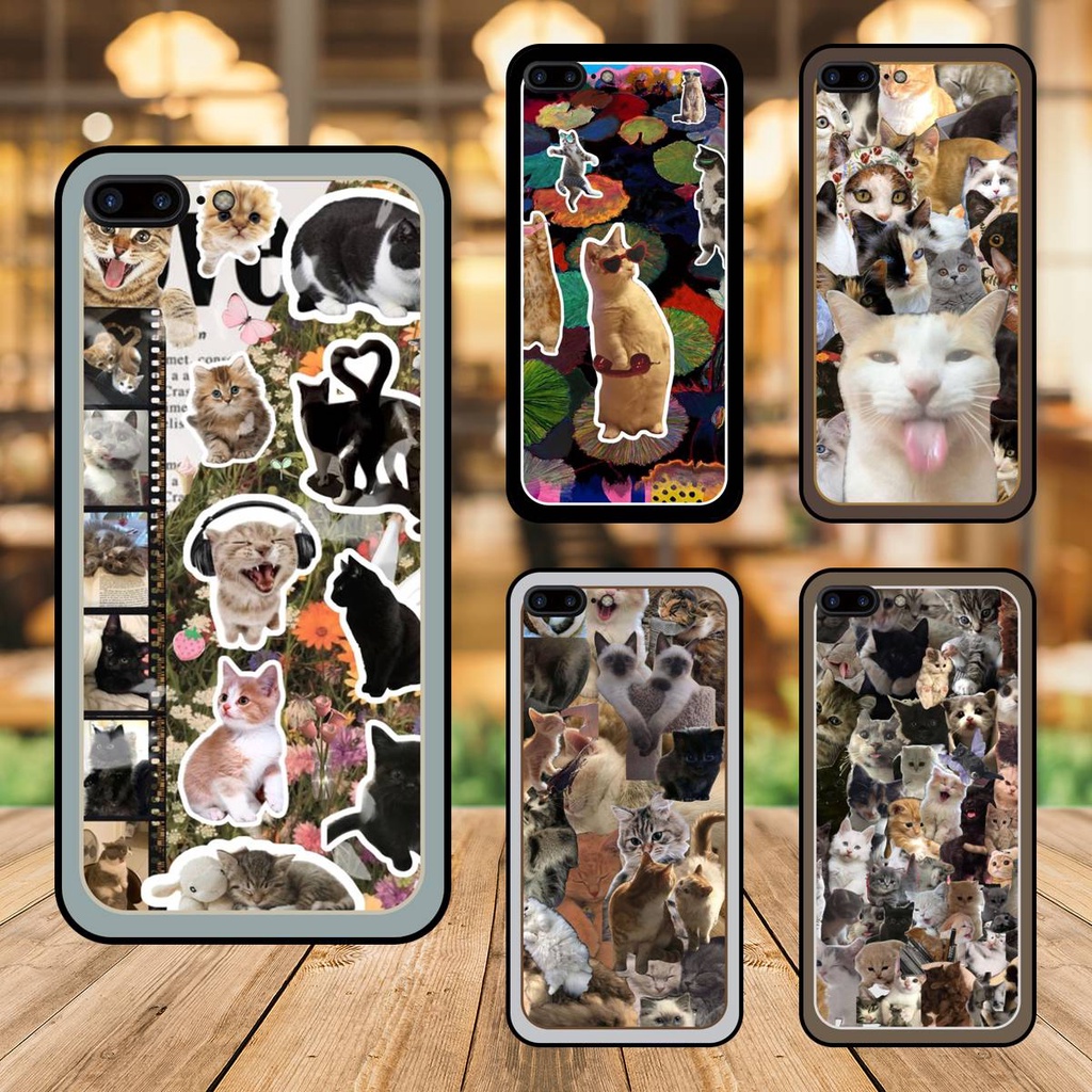Iphone 7 Plus、8 Plus 手機殼帶黑色邊框 Cat Meme 可愛小貓