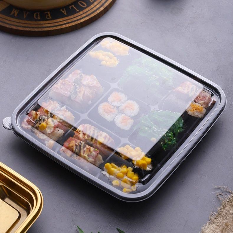 壽司盒 一次性打包盒九宮格壽司拼盤正方形冰川桶刺身鮭魚外賣商用打包餐盒工廠直銷