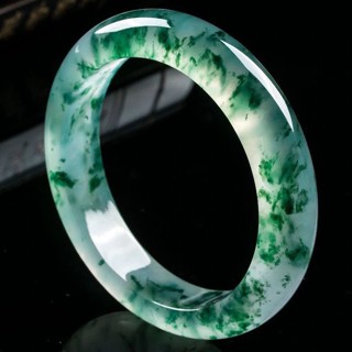 緬甸冰玉手鐲飄花翡翠手鐲緬甸冰種翡翠手鐲飄花翡翠玉手鐲女淺綠鐲子禮生日禮12.13