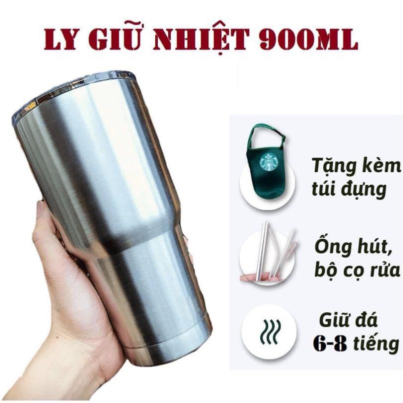 Yeti Thailand 保溫杯 900 毫升帶手提包、2 根吸管和擦洗
