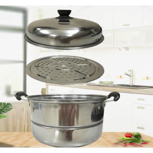 不銹鋼鍋具蒸鍋尺寸 21 厘米,帶方便蒸盤。 鍋專業蒸水方式,如餃子、糯米... 適合每個人的家