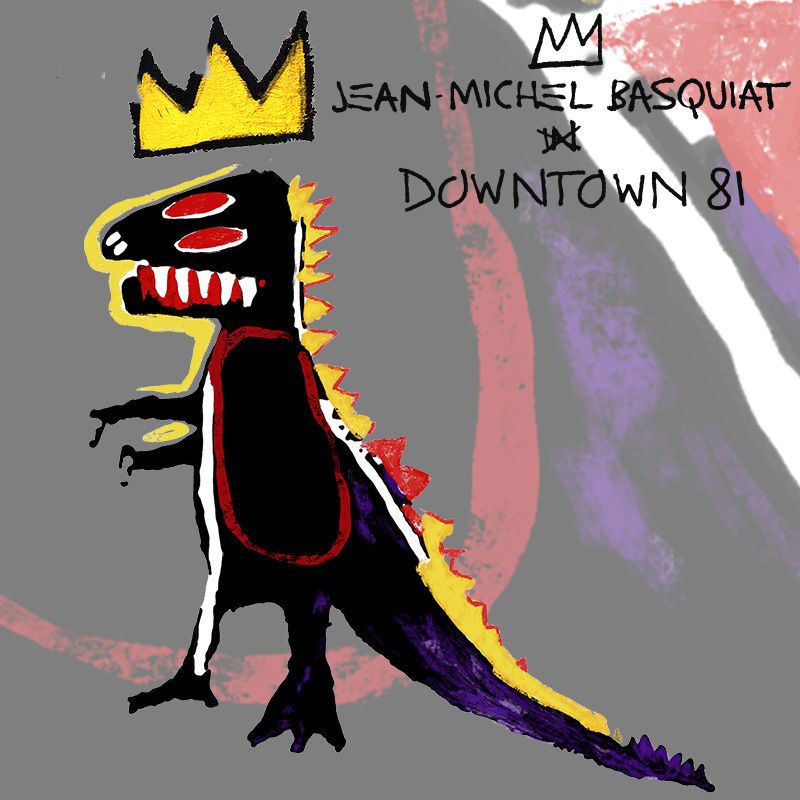 哥斯拉外套塗鴉藝術家巴斯奎特 Jean Michel Basquiat小恐龍大學T