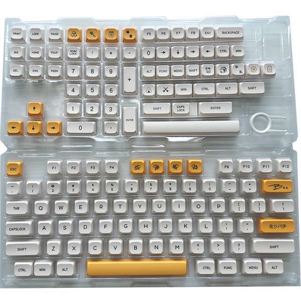 蜂蜜牛奶鍵帽PBT熱昇華XDA高度機械鍵盤專用注音俄文韓文140鍵