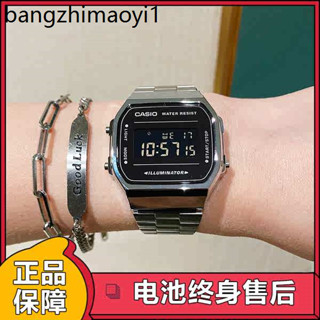 卡西歐CASIO復古潮流鬧鐘小方塊反顯電子錶A168WEM-1 7 158WA 158