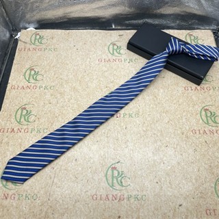 藍色格子圖案小6cm男領帶自繫帶pkc