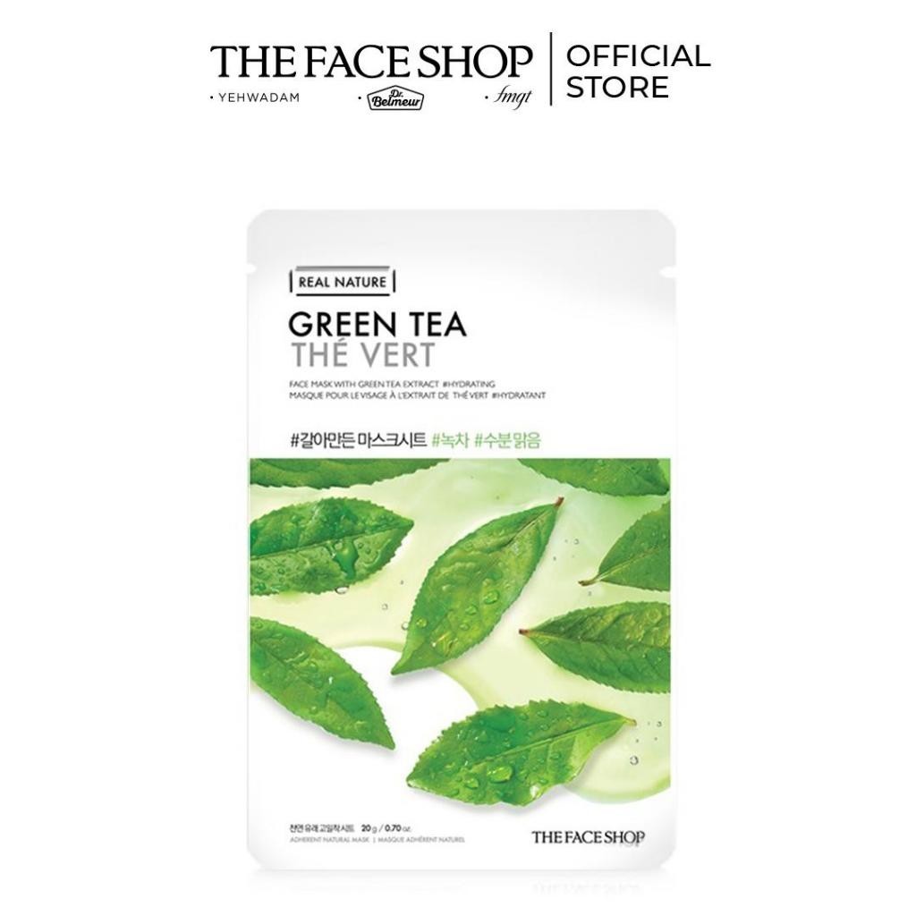 (贈品) The FACE SHOP Real Nature 綠茶紙面膜 20g &amp; Cica 肽安瓶精華 15ml