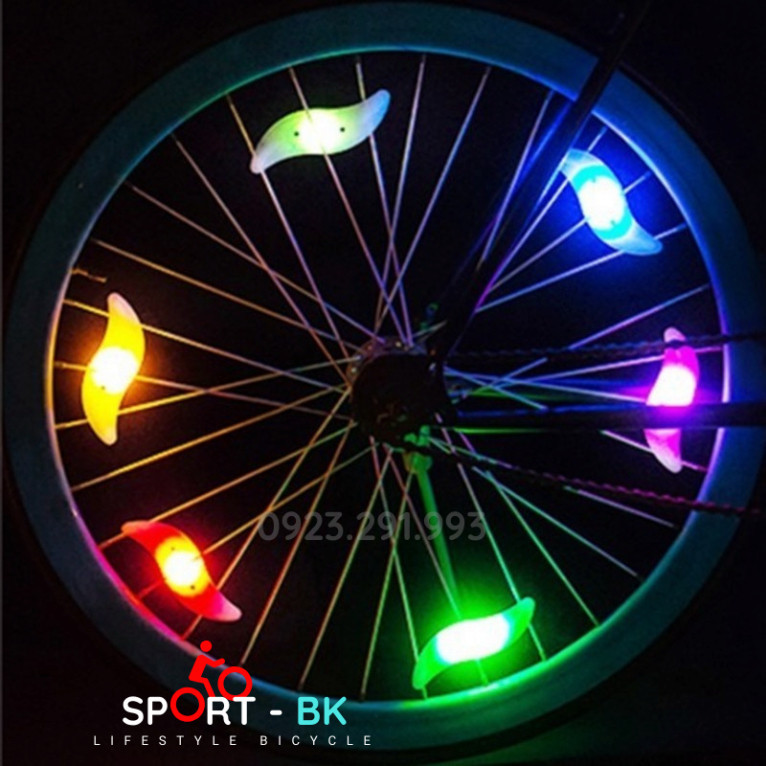 電動自行車 Led 燈形風扇葉片 3 燈機構安裝電動自行車車輪 - 防水、時尚全盒