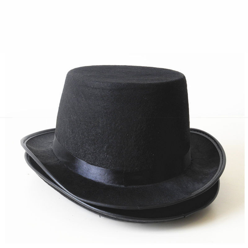 魔術師高帽黑爵士禮帽男女英倫復古紳士偵探氈帽歐式宮廷帽子圓頂