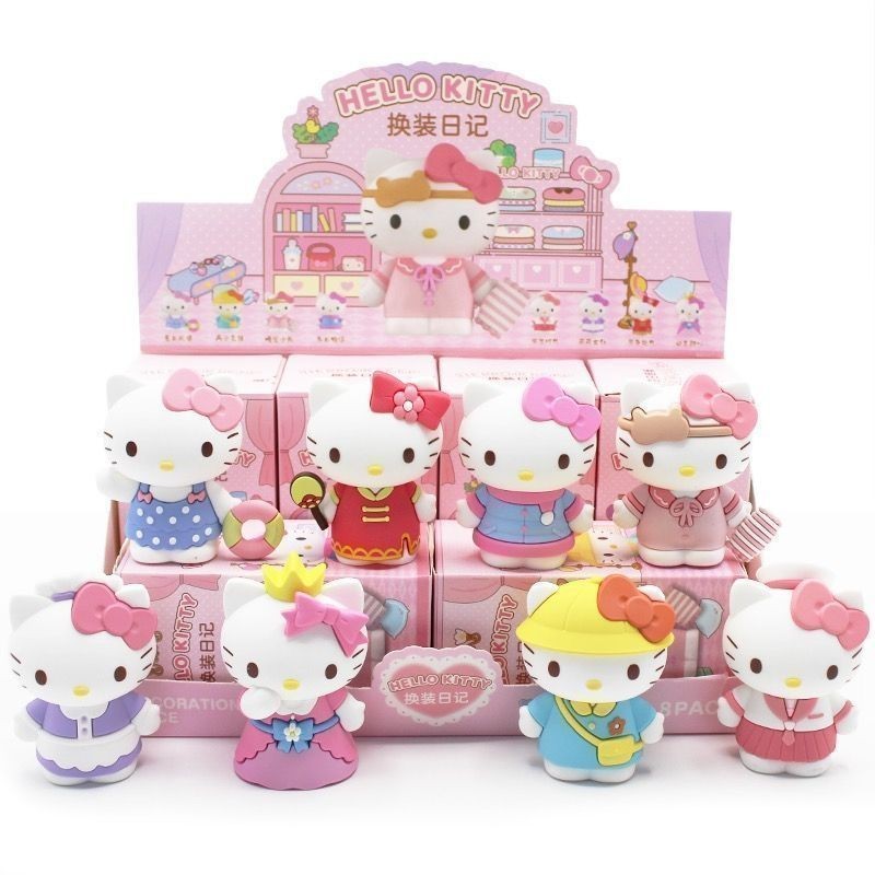 新款 潮玩 kt貓 盲盒 HelloKitty公仔凱蒂貓手辦玩具盲盒禮物玩偶減壓玩具可愛桌面擺件