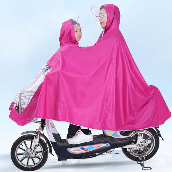 電動腳踏車雙人雨衣母子親子雨披加大加厚防水成人電瓶機車騎行
