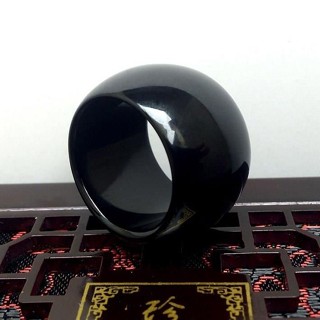 Natural black agate ring for men and women 天然黑瑪瑙扳指男女款指環2024.