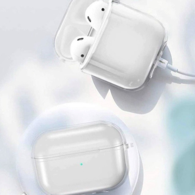 Airpod 2 3 pro2 保護套,帶透明鑰匙鏈,保護耳機以保持美麗觸感。