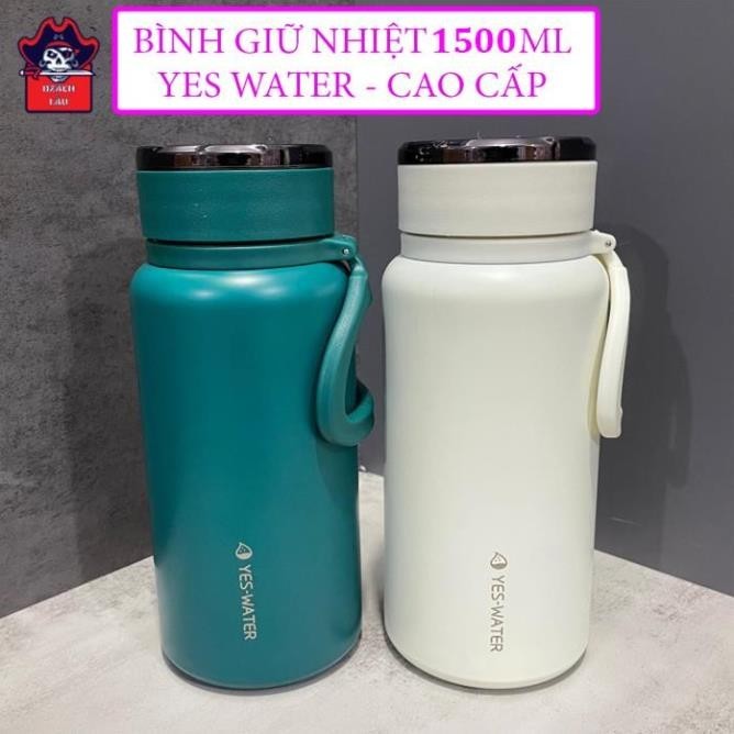 1000ml 高品質 304 YES-WATER 帶掛鉤的不銹鋼保溫瓶 - 方便的濾茶盤