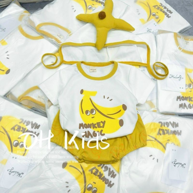 閃電 T 恤 3 細節香蕉形狀嬰兒 5-12 公斤
