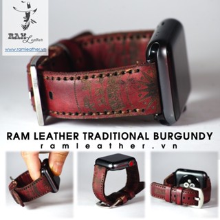 超耐用手工正品牛皮錶帶 Vegtan Burgundy Red 手工正品牛皮 Casio AE 1200 WHD