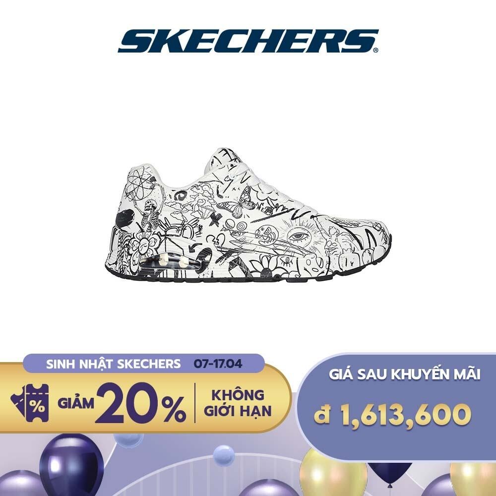 Skechers Vexx SKECHERS Street Uno 工藝素描風冷記憶海綿男士運動鞋 183501- Wb