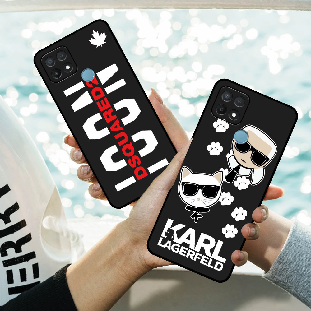 Oppo A15 / A15s 手機殼,帶有 karl lagerfeld 圖像,dsq2 楓葉