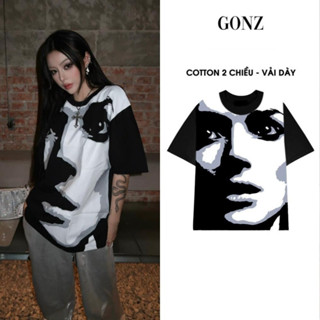 黑色寬款 T 恤 - GONZ The Face 4 NEW HOT 2024