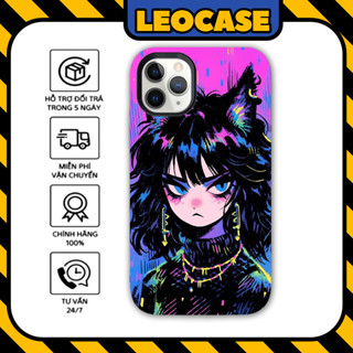 Leocase Cat Girl Manga Anime art y2k 可愛矽膠 iPhone 手機殼適用於 iPho