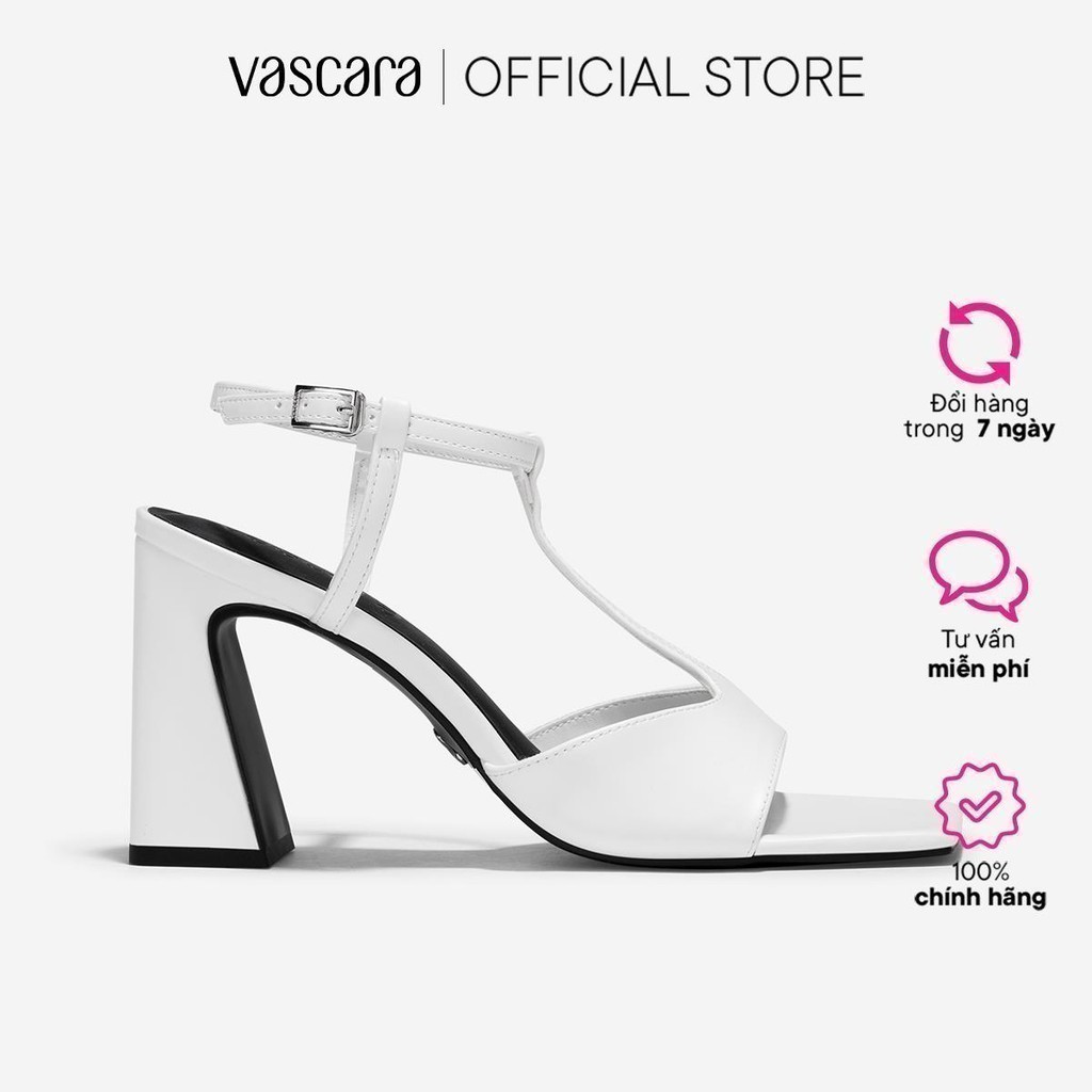 Vascara 時尚 T 型帶粗跟涼鞋 - SDN 0783