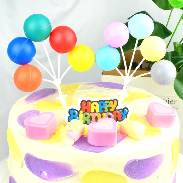 生日配件梁塑料球心形顏色,圓形蛋糕裝飾
