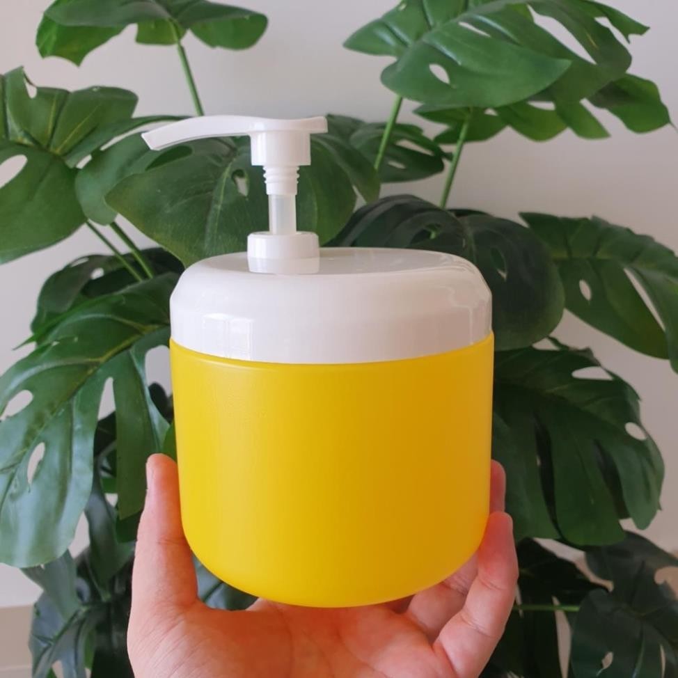 [Cheaper] 500g 黃色身體霜罐,帶水龍頭和無水龍頭,新款奶油