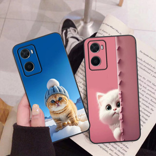 Oppo A57 4G 2022 / A77 5G / A77S 手機殼帶超可愛貓咪印花米蘭手機殼