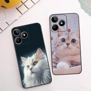 Realme C51 / C53 / C60 / Realme Note 50 手機殼帶超可愛貓印花 Milana 手機