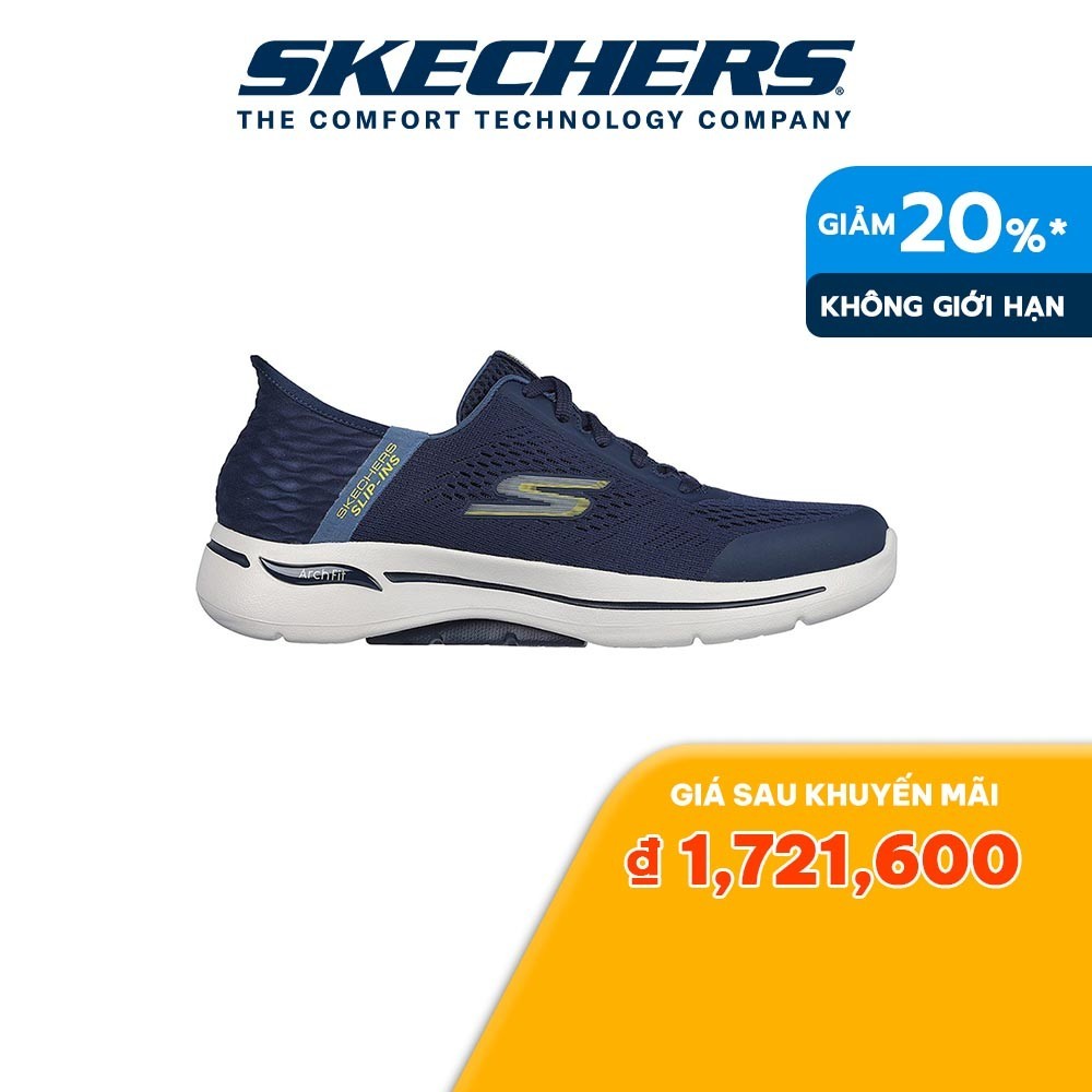Skechers 男士套穿式運動鞋日常 GOwalk Arch Fit Simplicity 216258海軍