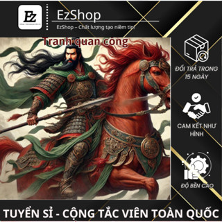關公畫 - Old Tet 裝飾畫、Tet 裝飾、臥室貼紙 EzShop.Store