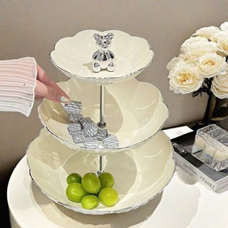 桃園出貨【30天熱銷9248件】歐式奶油風多層盤整套家用茶幾擺件PET級防摔塑膠