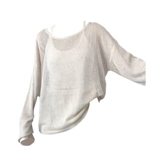 🟠ViVi SHOP🟠 鏤空罩衫防曬上衣夏季長袖針織衫女裝休閒學院慵懶風