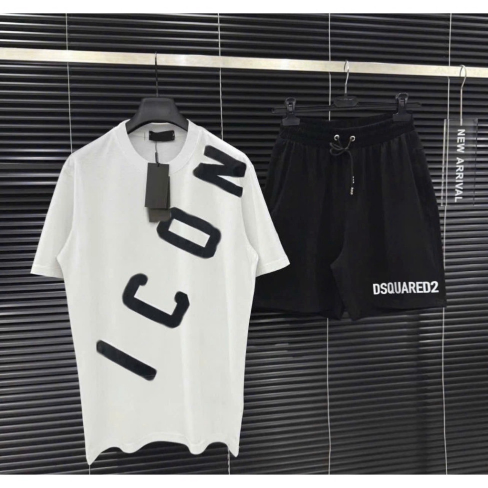 Dsquared2 ICon 服裝套裝大十字黑色配套褲子 DSQ 基本款 Hottrend 2025 年夏季超便宜價格代