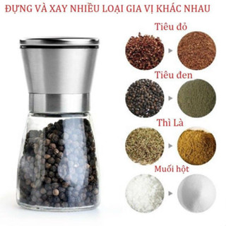高品質手持胡椒研磨機,帶不銹鋼蓋的玻璃胡椒研磨機。
