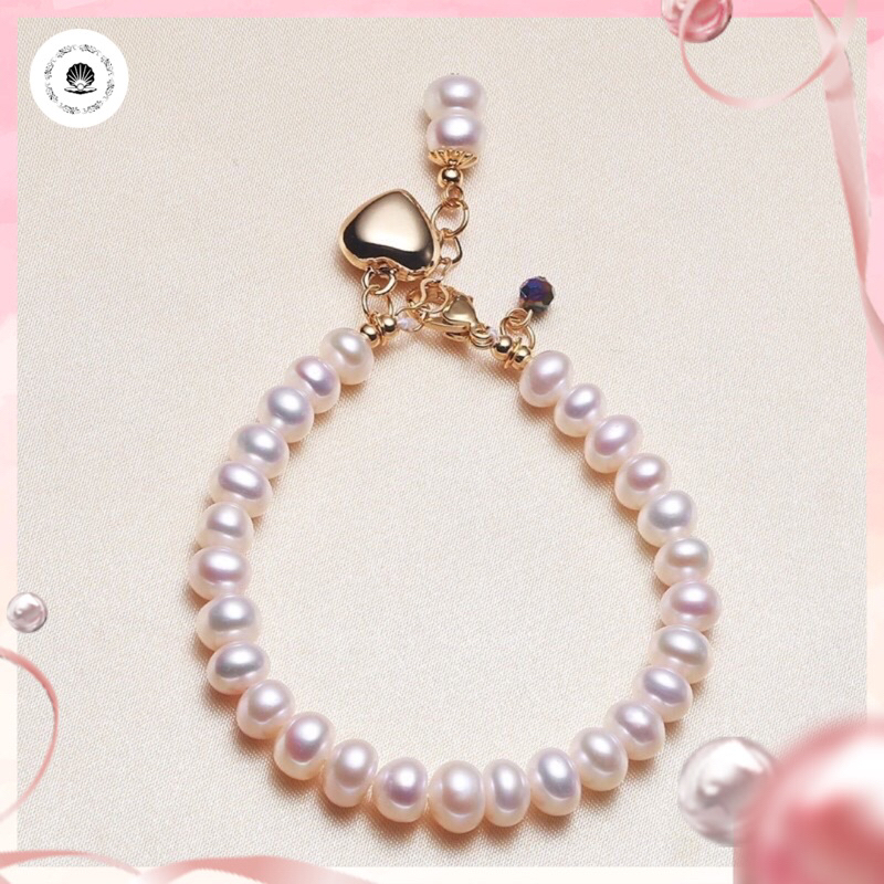 6ly 珍珠手鍊魅力心形圖案 - NT50 - 市場珍珠