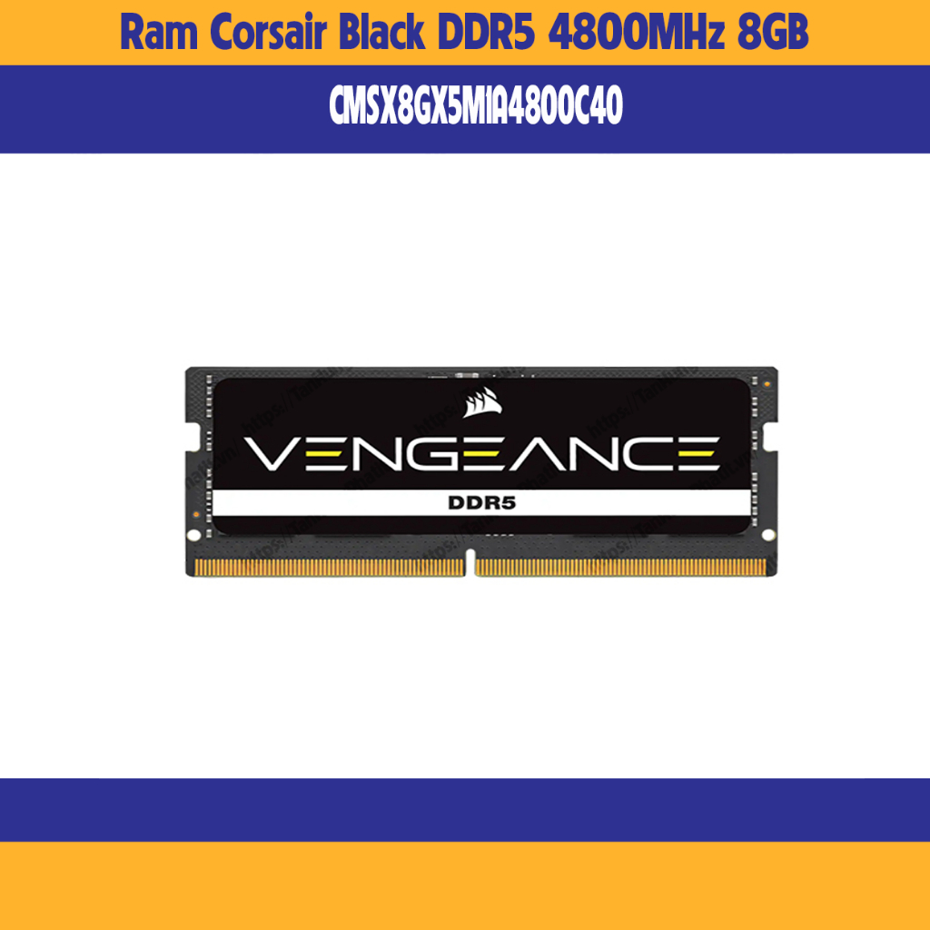 Corsair DDR5 筆記本電腦內存,4800MHz 8GB 1x8GB SODIMM,黑色 PCB,1.1V CM