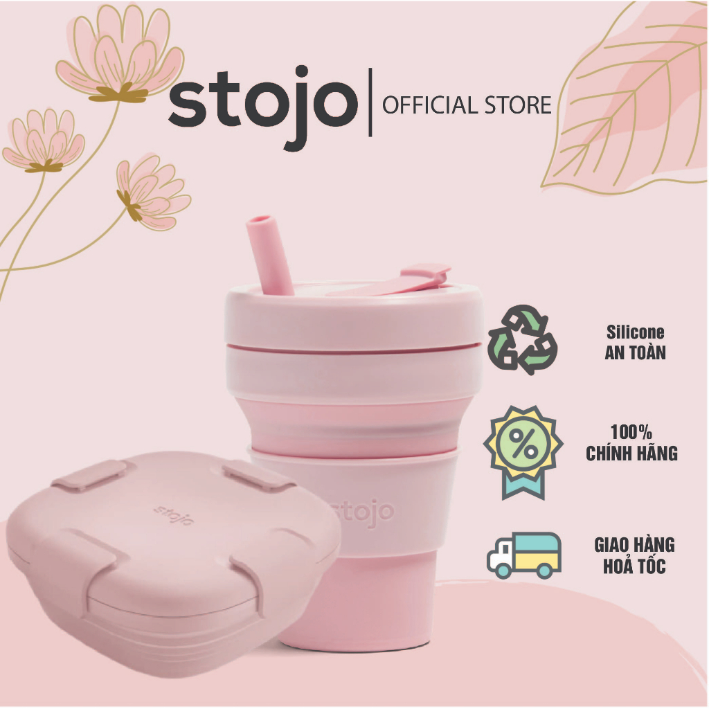 Stojo 折疊杯和碗組合 - 康乃馨色(淺粉色)