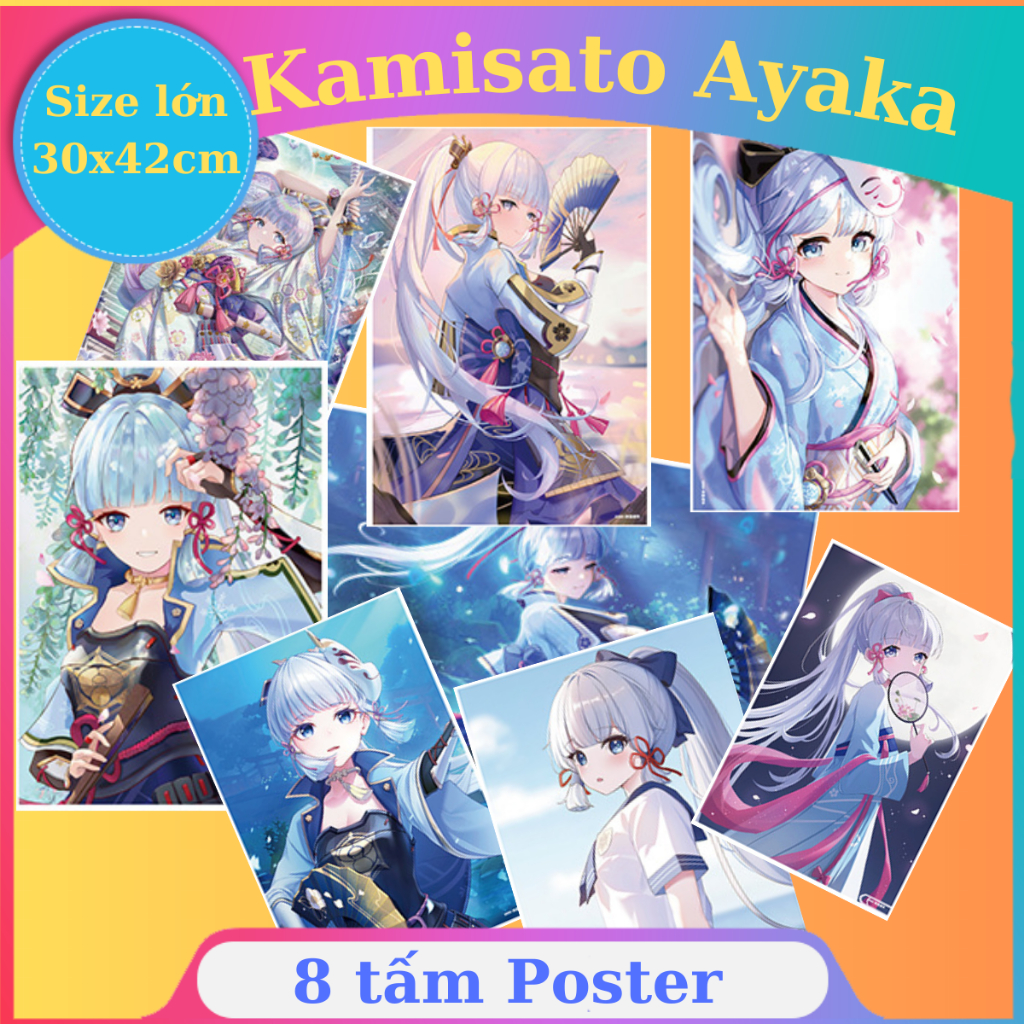 【正版紙】綾香神波波波一香原神衝擊大幅面A3組合8張酷動漫遊戲海報