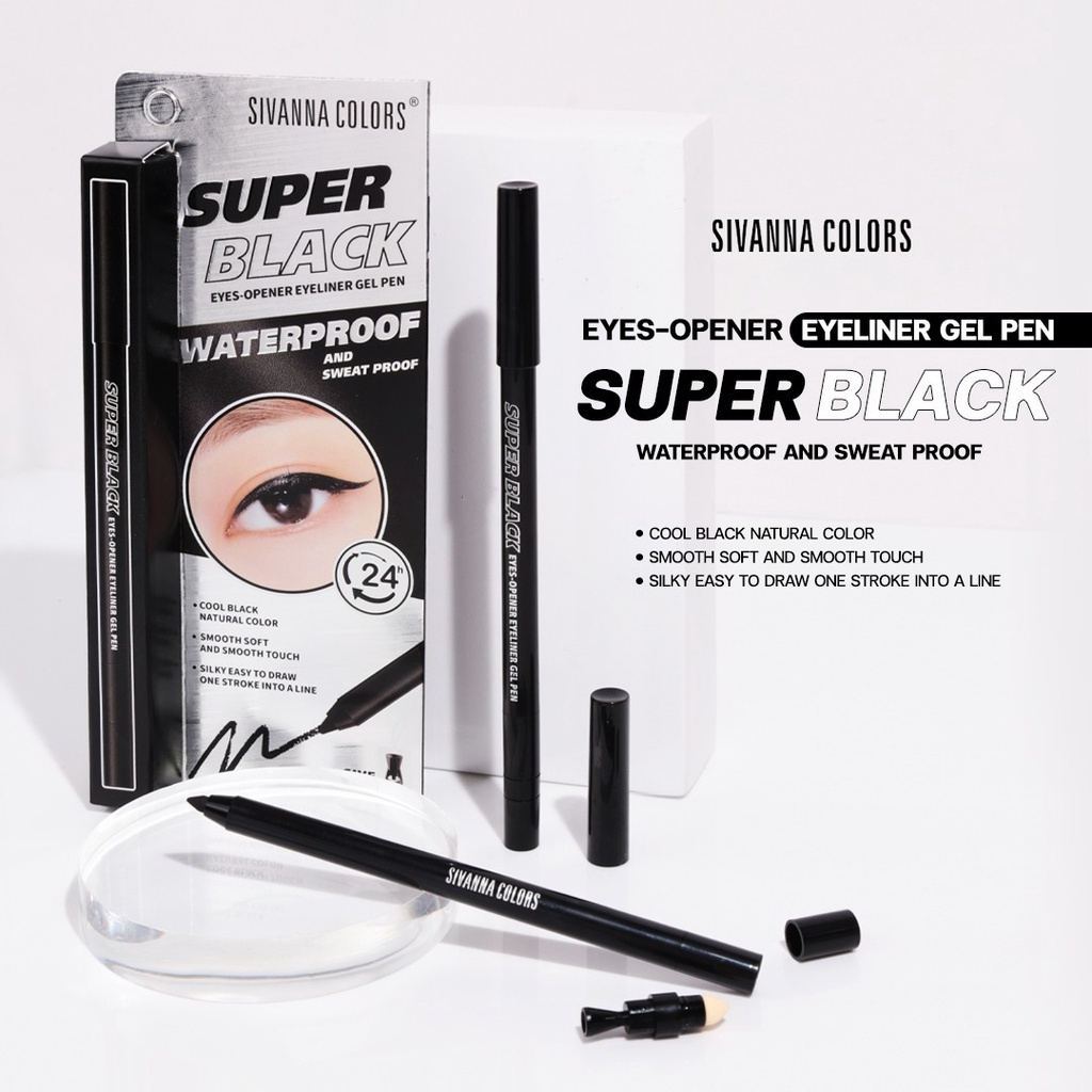 Sivanna Super Black 防水眼線筆 HF947 蠟質防水防汗眼線筆 - Sivanna Eyeliner
