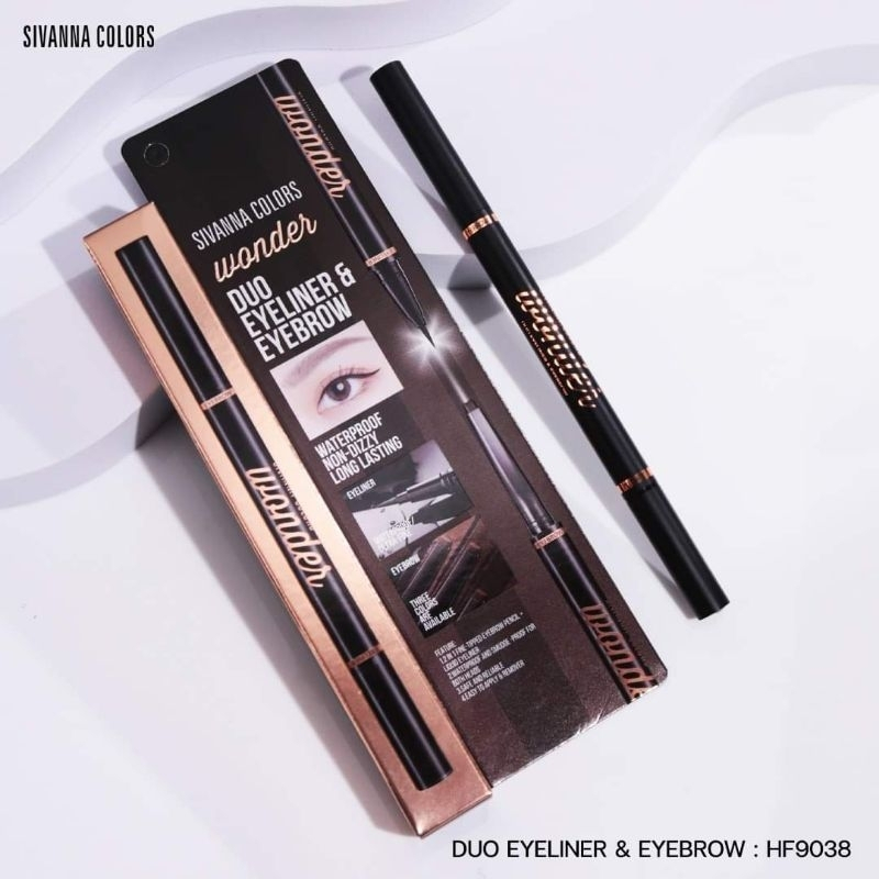 Sivanna Colors Wonder Duo 眼線筆和眉毛眼線筆 &amp; 眉毛 HF9038 - 國內泰國