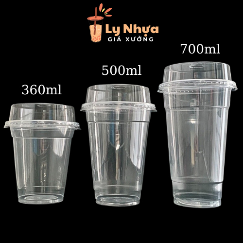 瓶裝 50 個普通 PP 塑料杯底,厚度 360ml、500ml、650ml、700ml 適用於奶茶、冰沙、果汁方便