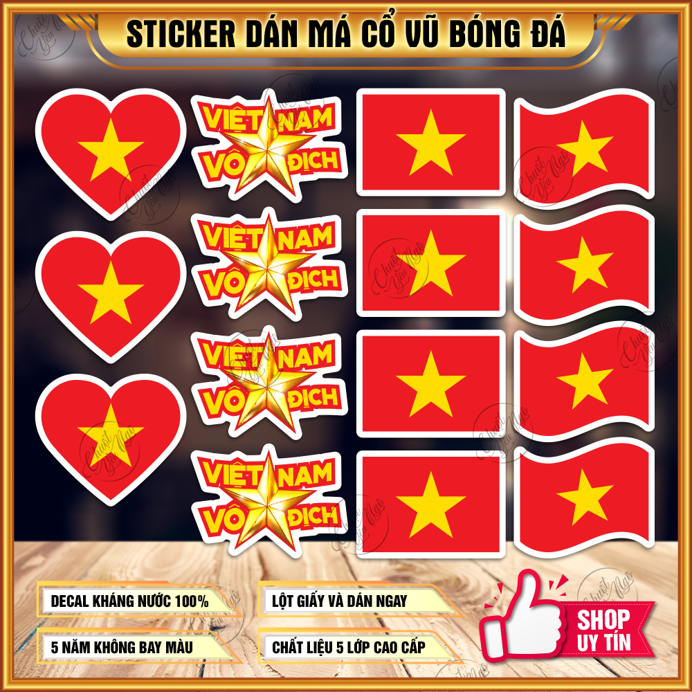 一套 15 張越南國旗郵票與足球動態臉頰