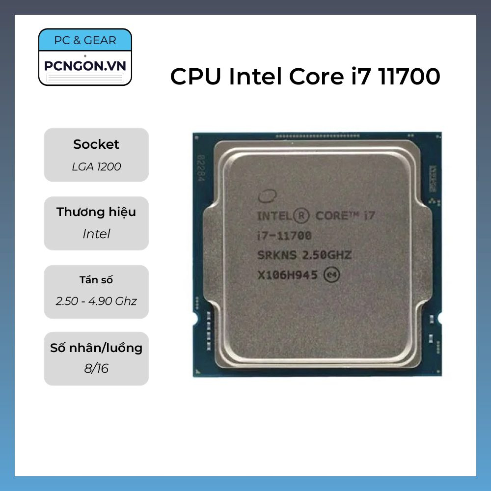 [PCNGON] Cpu Intel Core i7 11700, 2.5GHz Turbo 4.9GHz, 8 核 1