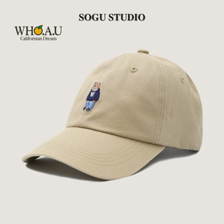 Whoau Steve Ballcap WHACC3791A 白色奶油黑色軟帽,韓國品質柔軟形狀 2023 - Sog