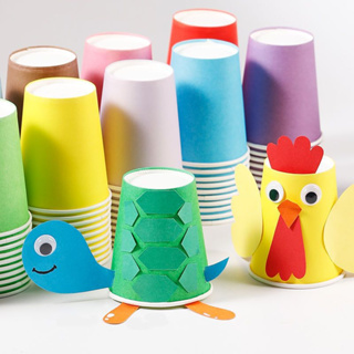 10 件套紙杯,彩色紙杯,兒童手工製作顏色分類